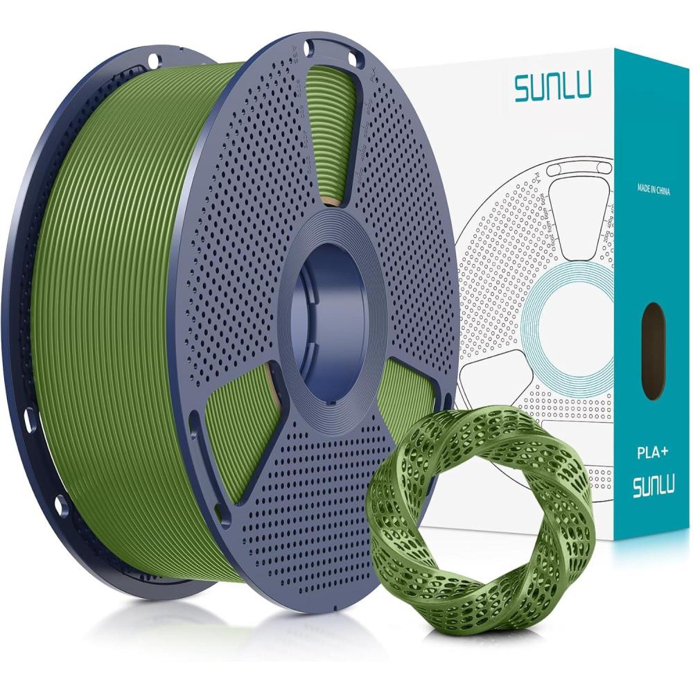 imageSUNLU PLA Filament Bundle 175mm 3D Printer Filament Dimensional Accuracy  002 mm1kg Spool 10 Rolls BlackWhiteGreyBlueGreenTransparent PurpleGreenOrangeBlueRed1kg Pla Plus Olive Green