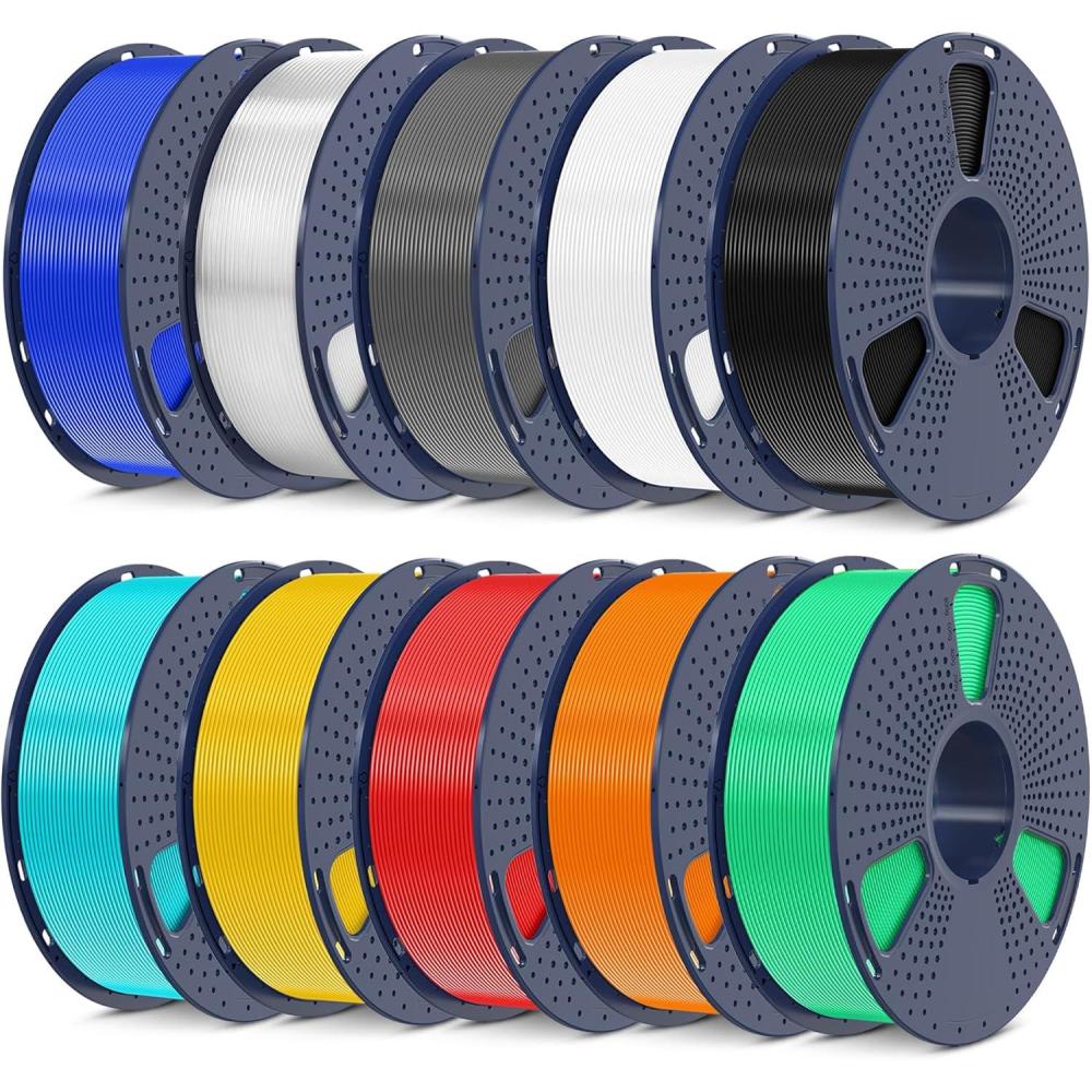 imageSUNLU PLA Filament Bundle 175mm 3D Printer Filament Dimensional Accuracy  002 mm1kg Spool 10 Rolls BlackWhiteGreyBlueGreenTransparent PurpleGreenOrangeBlueRedBlackwhitegreytransparentbluegreenorangeredpureyellowcyan