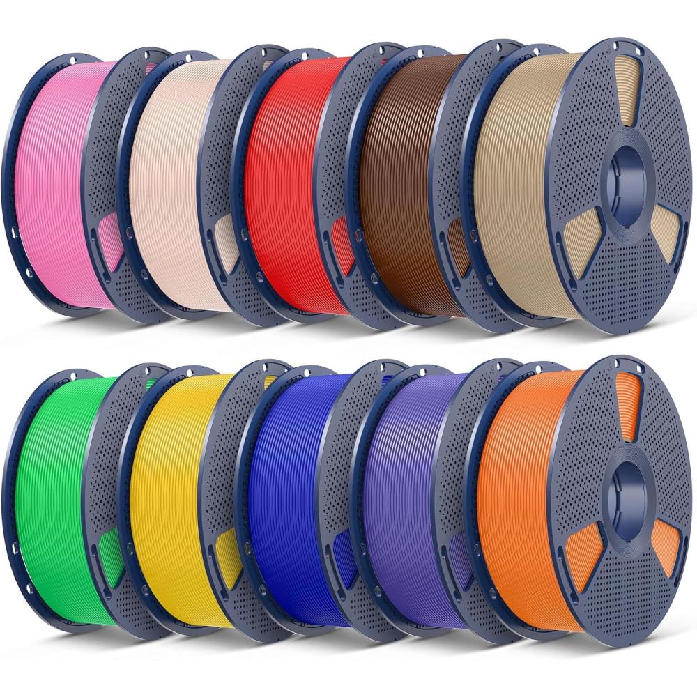 imageSUNLU PLA Filament Bundle 175mm 3D Printer Filament Dimensional Accuracy  002 mm1kg Spool 10 Rolls BlackWhiteGreyBlueGreenTransparent PurpleGreenOrangeBlueRedCoffee Brownredklein Bluegreenvivid Yellowsunny Orangelavender Purplepinkbeigeoak