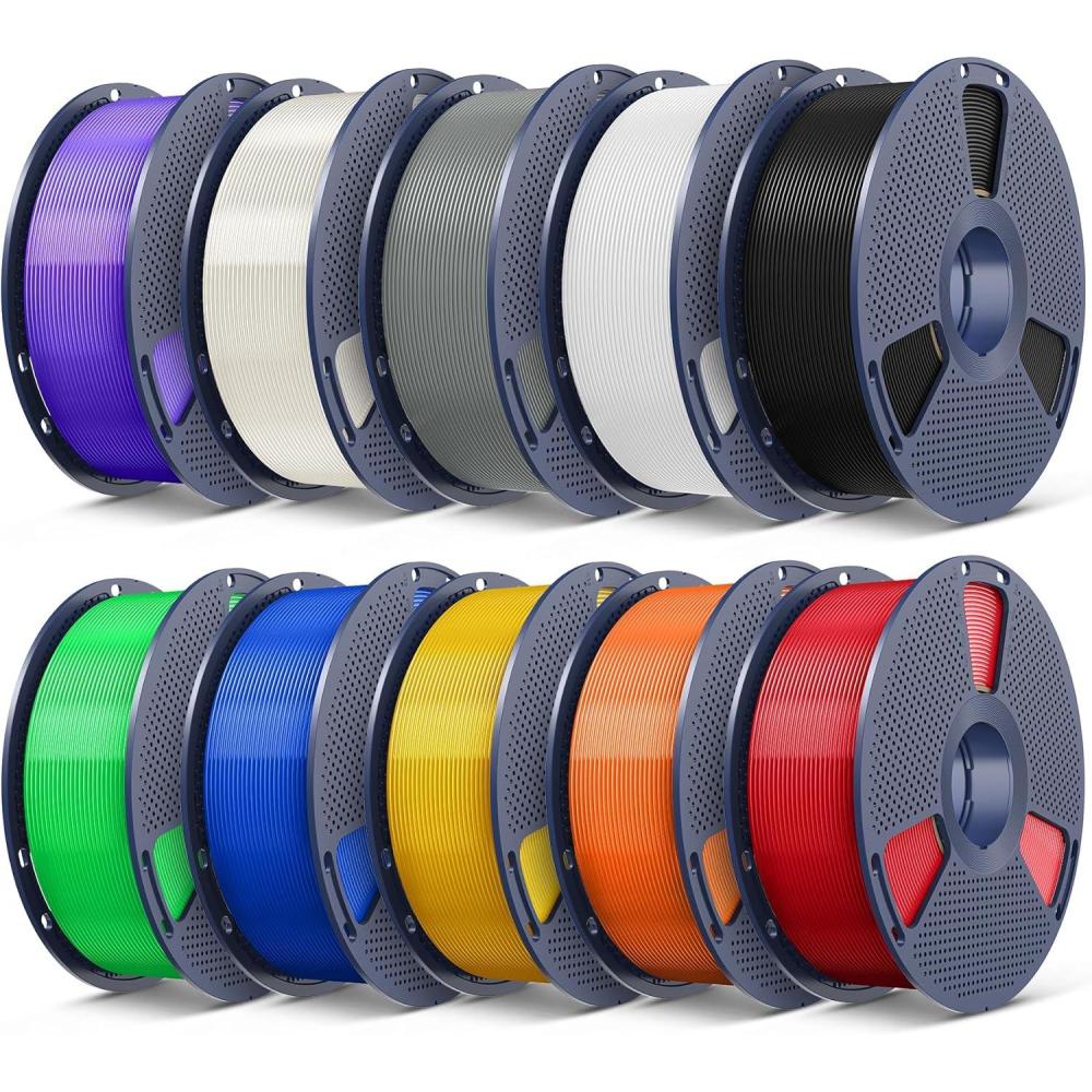imageSUNLU PLA Filament Bundle 175mm 3D Printer Filament Dimensional Accuracy  002 mm1kg Spool 10 Rolls BlackWhiteGreyBlueGreenTransparent PurpleGreenOrangeBlueRedBlackwhitegreytransparentwhiteredbluegreenyelloworangepurple