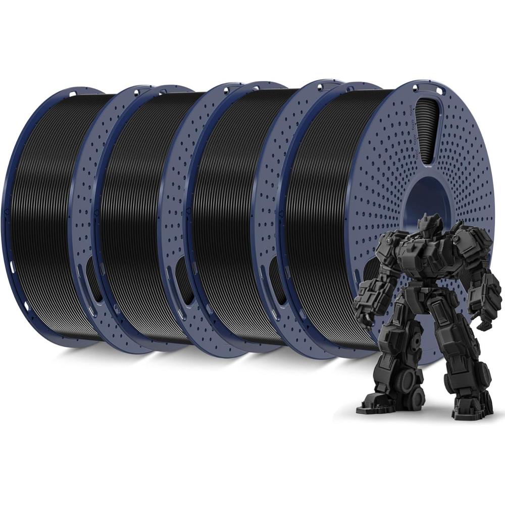 imageSUNLU PLA Filament Bundle 175mm 3D Printer Filament Dimensional Accuracy  002 mm1kg Spool 10 Rolls BlackWhiteGreyBlueGreenTransparent PurpleGreenOrangeBlueRed4kg Pla Plus Blackblackblackblack