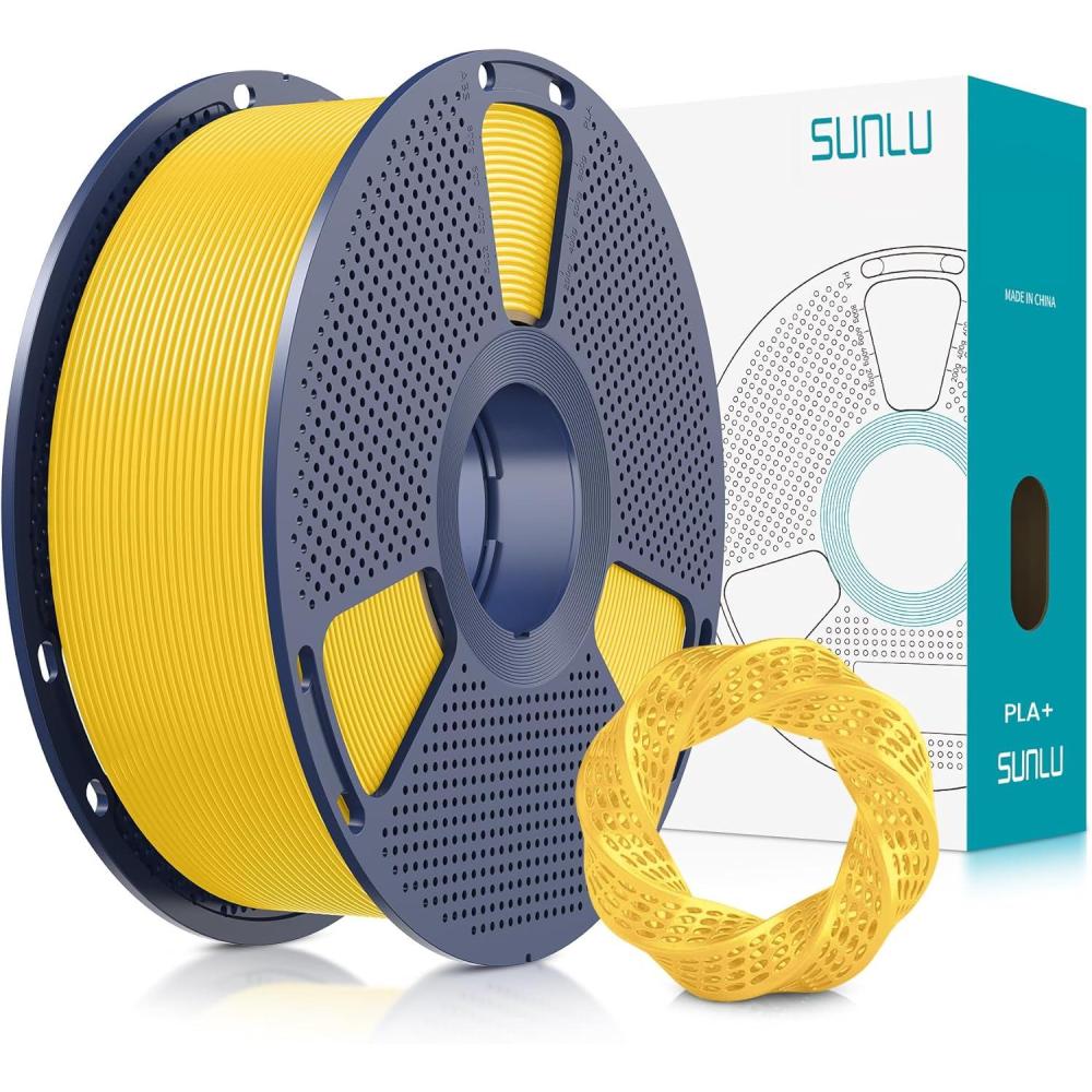 imageSUNLU PLA Filament Bundle 175mm 3D Printer Filament Dimensional Accuracy  002 mm1kg Spool 10 Rolls BlackWhiteGreyBlueGreenTransparent PurpleGreenOrangeBlueRed1kg Pla Plus Vivid Yellow