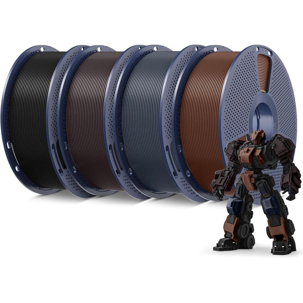imageSUNLU PLA Filament Bundle 175mm 3D Printer Filament Dimensional Accuracy  002 mm1kg Spool 10 Rolls BlackWhiteGreyBlueGreenTransparent PurpleGreenOrangeBlueRed4kg Pla Plus Blackroasted Chestnutmidnightcoffee Brown
