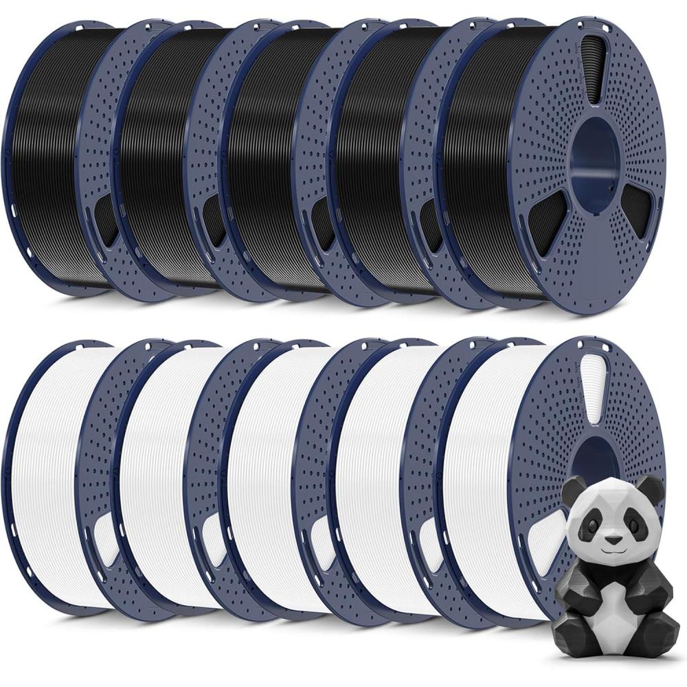 imageSUNLU PLA Filament Bundle 175mm 3D Printer Filament Dimensional Accuracy  002 mm1kg Spool 10 Rolls BlackWhiteGreyBlueGreenTransparent PurpleGreenOrangeBlueRedBlackblackblackblackblackwhitewhitewhitewhitewhite