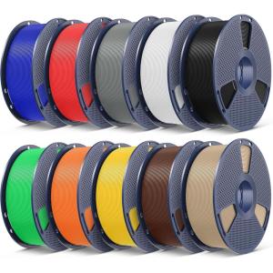 imageSUNLU PLA Filament Bundle 175mm 3D Printer Filament Dimensional Accuracy  002 mm1kg Spool 10 Rolls BlackWhiteGreyBlueGreenTransparent PurpleGreenOrangeBlueRedBlackwhitegreyredklein Bluegreensunny Orangevivid Yellowcoffee Brownoak