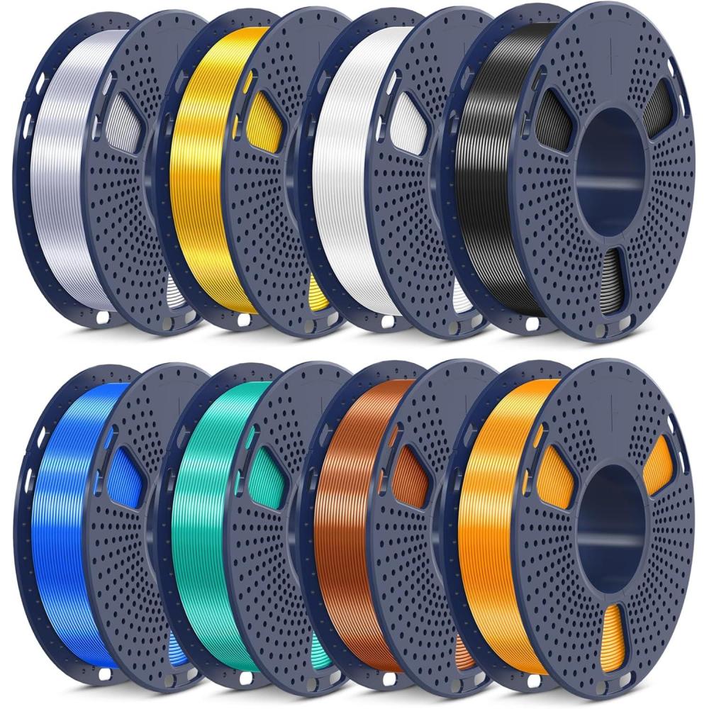 imageSUNLU Silk Dual Color Pla Filament Silk PLA 3D Printer Filament 175mm Shiny Silk Texture Dimensional Accuracy  002mm 1KG Spool 22 lbs PLA Silk Dual Color Blue GreenSilk Small Spool  Blackwhitelight Goldsilverbrassred Copperbluegreen