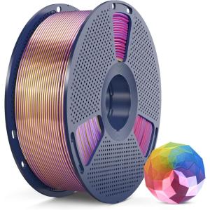 imageSUNLU Silk Dual Color Pla Filament Silk PLA 3D Printer Filament 175mm Shiny Silk Texture Dimensional Accuracy  002mm 1KG Spool 22 lbs PLA Silk Dual Color Blue GreenSilk Fourcolor Gold Purple Red Blue