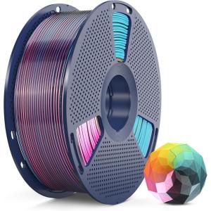imageSUNLU Silk Dual Color Pla Filament Silk PLA 3D Printer Filament 175mm Shiny Silk Texture Dimensional Accuracy  002mm 1KG Spool 22 lbs PLA Silk Dual Color Blue GreenSilk Fourcolor Red Yellow Green Black