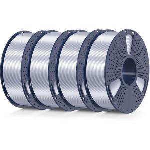 imageSUNLU Silk Dual Color Pla Filament Silk PLA 3D Printer Filament 175mm Shiny Silk Texture Dimensional Accuracy  002mm 1KG Spool 22 lbs PLA Silk Dual Color Blue Green1kg4 Silversilversilversilver