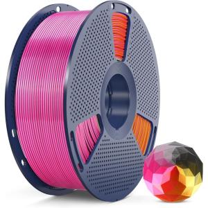 imageSUNLU Silk Dual Color Pla Filament Silk PLA 3D Printer Filament 175mm Shiny Silk Texture Dimensional Accuracy  002mm 1KG Spool 22 lbs PLA Silk Dual Color Blue GreenSilk Fourcolor Black Red Yellow Grey