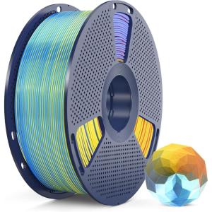 imageSUNLU Silk Dual Color Pla Filament Silk PLA 3D Printer Filament 175mm Shiny Silk Texture Dimensional Accuracy  002mm 1KG Spool 22 lbs PLA Silk Dual Color Blue GreenSilk Fourcolor Blue Purple Orange Yellow