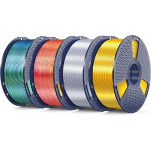 imageSUNLU Silk Dual Color Pla Filament Silk PLA 3D Printer Filament 175mm Shiny Silk Texture Dimensional Accuracy  002mm 1KG Spool 22 lbs PLA Silk Dual Color Blue Green1kg4 Light Goldsilversilk Red Goldsilk Blue Green Purple