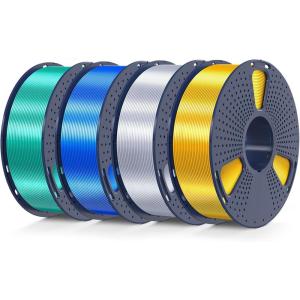 imageSUNLU Silk Dual Color Pla Filament Silk PLA 3D Printer Filament 175mm Shiny Silk Texture Dimensional Accuracy  002mm 1KG Spool 22 lbs PLA Silk Dual Color Blue Green1kg4 Light Goldsilverbluegreen