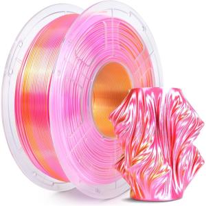 imageSUNLU Silk Dual Color Pla Filament Silk PLA 3D Printer Filament 175mm Shiny Silk Texture Dimensional Accuracy  002mm 1KG Spool 22 lbs PLA Silk Dual Color Blue GreenSilk Pla Dual Pink Gold