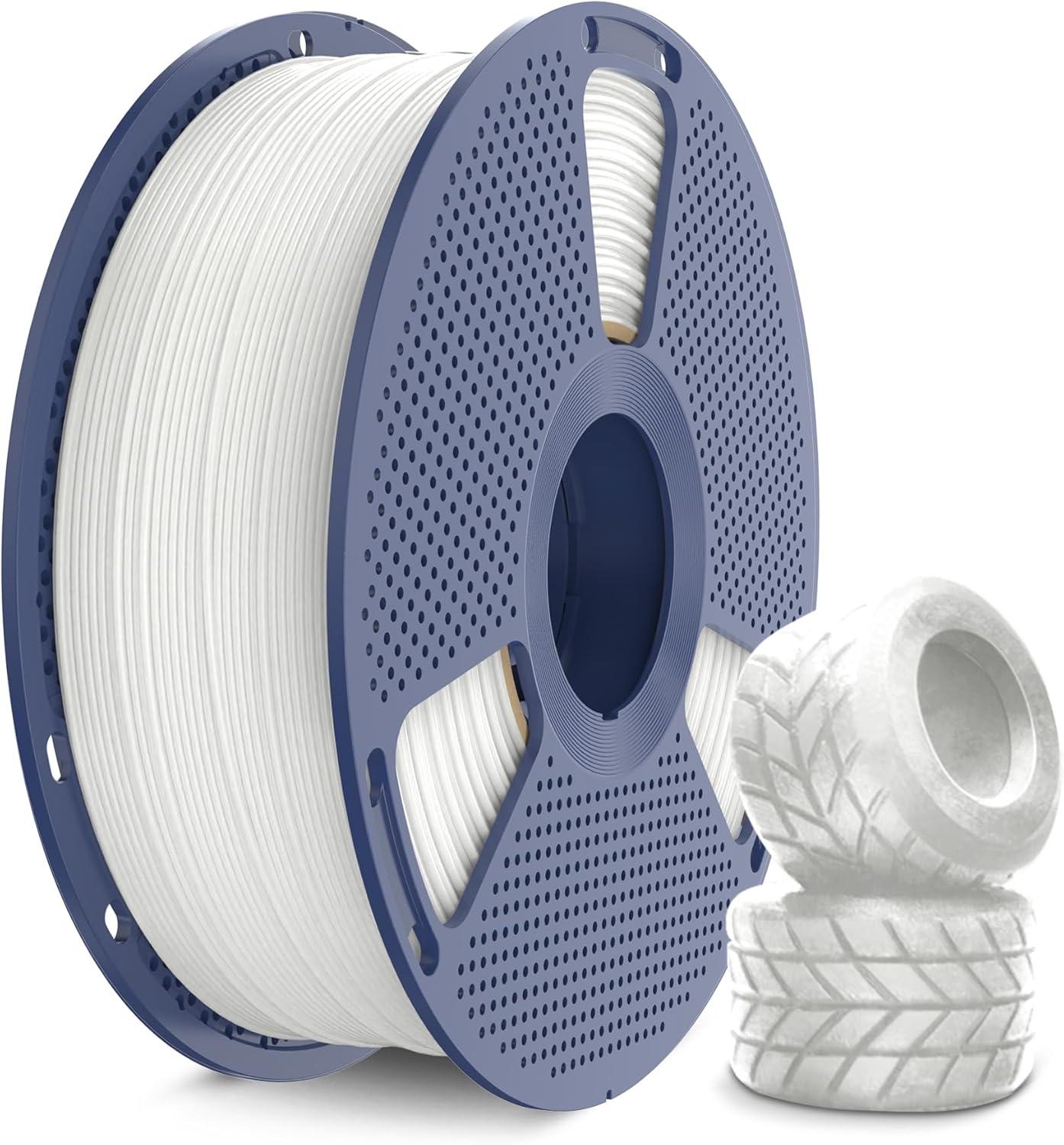 imageSUNLU TPU 3D Printer Filament 175mm High Speed 95A TPU Filament 1KG Flexible 3D Filament for Fast Printing Dimensional Accuracy  003mm Suitable for Most FDM 3D Printers Clear1000g Tpu White