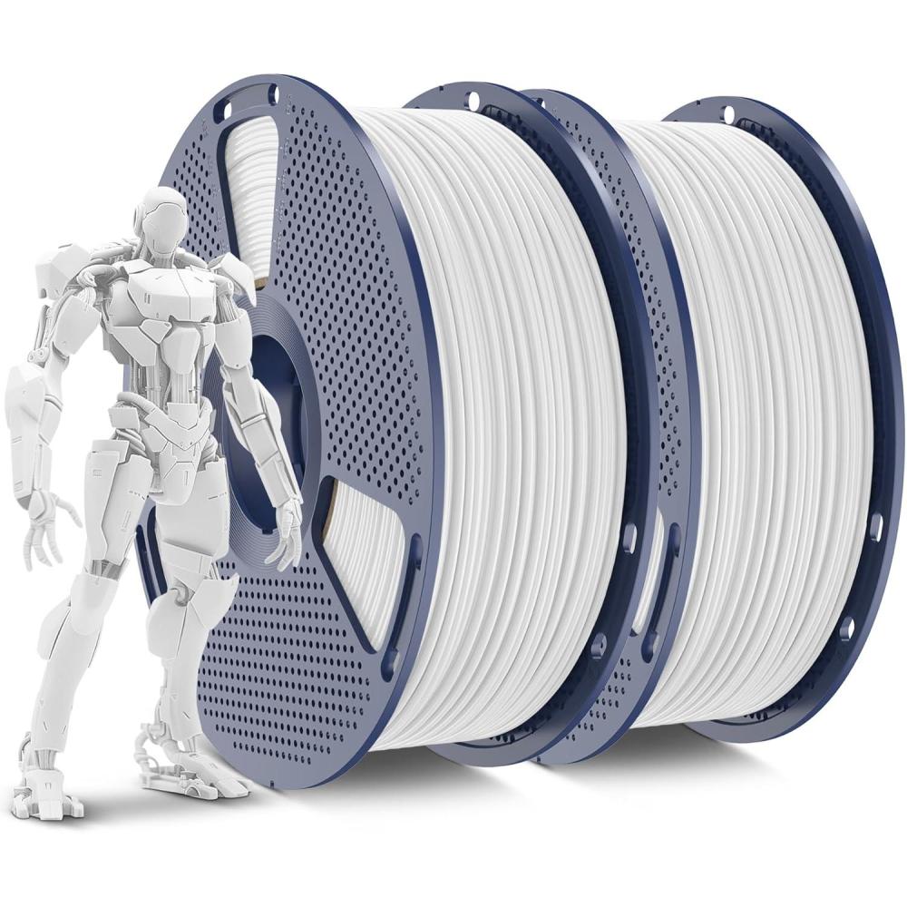 imageSUNLU ABS Filament 175mm 3D Printer Filament Strong and Durable Excellent Toughness Individually Vacuum Packed 4kg in Total 1kg per Spool Pack of 4 BlackOlive GreenSilverYellow2000g Abs Whitewhite