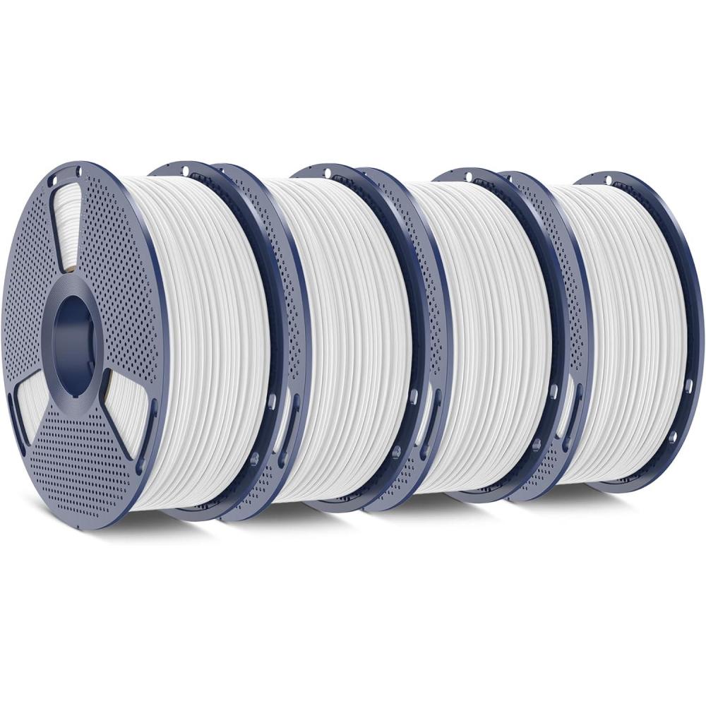imageSUNLU ABS Filament 175mm 3D Printer Filament Strong and Durable Excellent Toughness Individually Vacuum Packed 4kg in Total 1kg per Spool Pack of 4 BlackOlive GreenSilverYellow4000g Abs Whitewhitewhitewhite