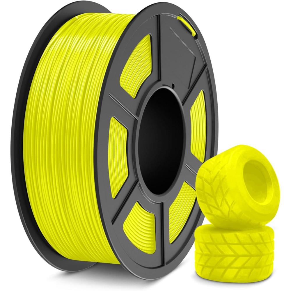 imageSUNLU TPU 3D Printer Filament 175mm High Speed 95A TPU Filament 1KG Flexible 3D Filament for Fast Printing Dimensional Accuracy  003mm Suitable for Most FDM 3D Printers Clear1kg Tpu Yellow