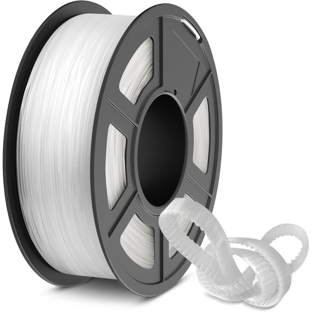 imageSUNLU TPU 3D Printer Filament 175mm High Speed 95A TPU Filament 1KG Flexible 3D Filament for Fast Printing Dimensional Accuracy  003mm Suitable for Most FDM 3D Printers Clear1kg Tputransparent