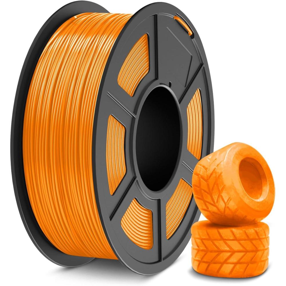 imageSUNLU TPU 3D Printer Filament 175mm High Speed 95A TPU Filament 1KG Flexible 3D Filament for Fast Printing Dimensional Accuracy  003mm Suitable for Most FDM 3D Printers Clear1kg Tpu Orange