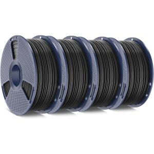 imageSUNLU ABS Filament 175mm 3D Printer Filament Strong and Durable Excellent Toughness Individually Vacuum Packed 4kg in Total 1kg per Spool Pack of 4 BlackOlive GreenSilverYellow4kg Absblack4 Pack