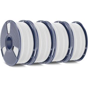 imageSUNLU ABS Filament 175mm 3D Printer Filament Strong and Durable Excellent Toughness Individually Vacuum Packed 4kg in Total 1kg per Spool Pack of 4 BlackOlive GreenSilverYellow4000g Abs Whitewhitewhitewhite