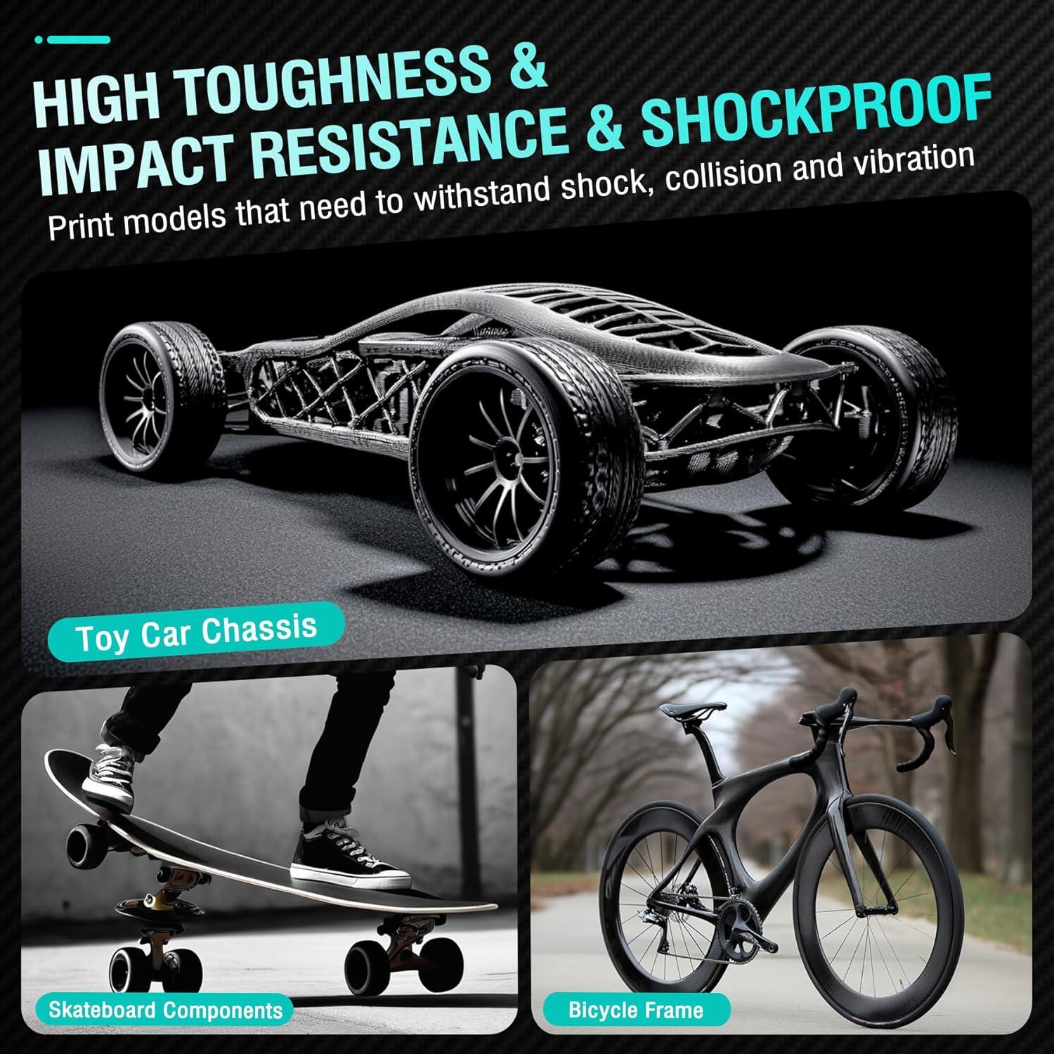 imageSUNLU FRABS 3D Filament 175mm 1KG UL94 V0 Fireproof ABS Filament Tough ampamp Durable Reusable Spool for Electronics Auto Parts ampamp Tools WarpFree Printing 1KG Spool22lbs Black1000g Pa6cf Black