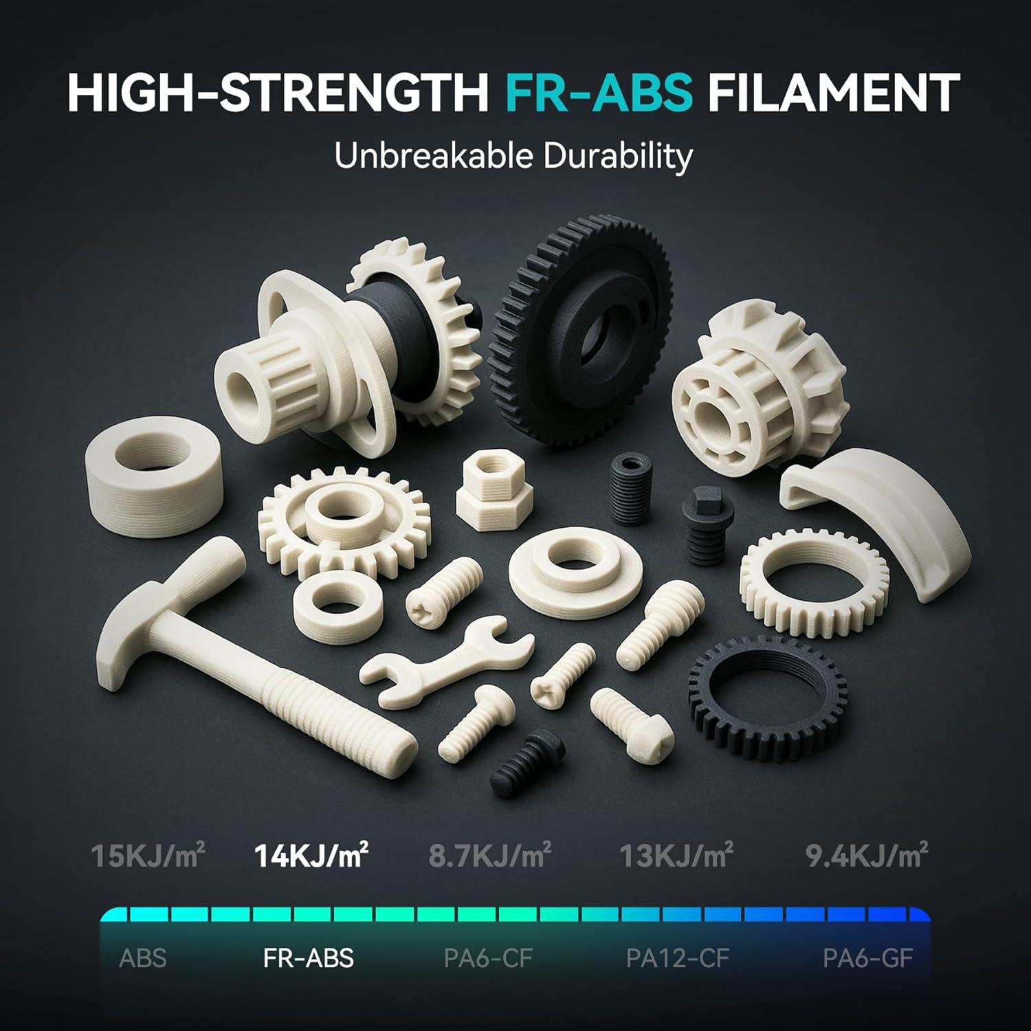 imageSUNLU FRABS 3D Filament 175mm 1KG UL94 V0 Fireproof ABS Filament Tough ampamp Durable Reusable Spool for Electronics Auto Parts ampamp Tools WarpFree Printing 1KG Spool22lbs Black1kgfr Abs Black