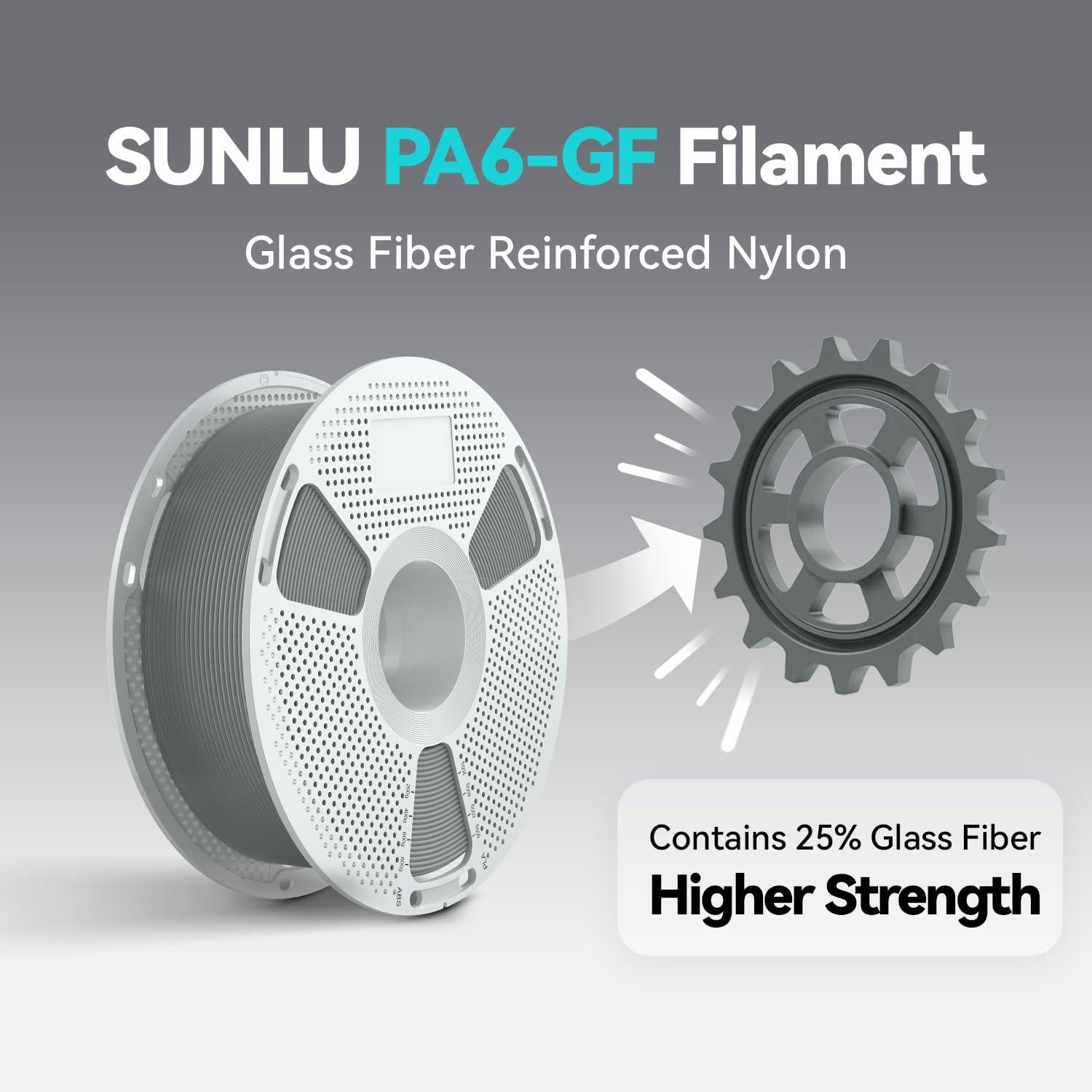 imageSUNLU FRABS 3D Filament 175mm 1KG UL94 V0 Fireproof ABS Filament Tough ampamp Durable Reusable Spool for Electronics Auto Parts ampamp Tools WarpFree Printing 1KG Spool22lbs Black1000g Pa6gf Black