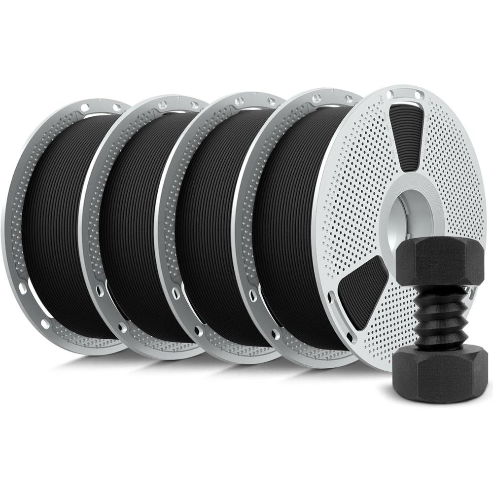 imageSUNLU FRABS 3D Filament 175mm 1KG UL94 V0 Fireproof ABS Filament Tough ampamp Durable Reusable Spool for Electronics Auto Parts ampamp Tools WarpFree Printing 1KG Spool22lbs Black4kg Pa6cf Blackblackblackbalck