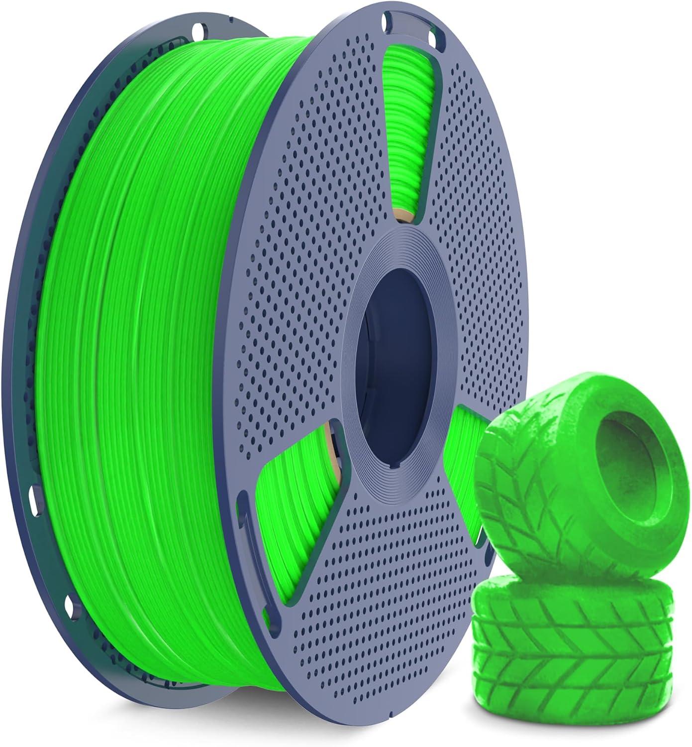 imageSUNLU TPU 3D Printer Filament 175mm High Speed 90A TPU Filament 1KG Flexible 3D Filament for Fast Printing Dimensional Accuracy  003mm Suitable for Most FDM 3D Printers Black1kg Tpu Green