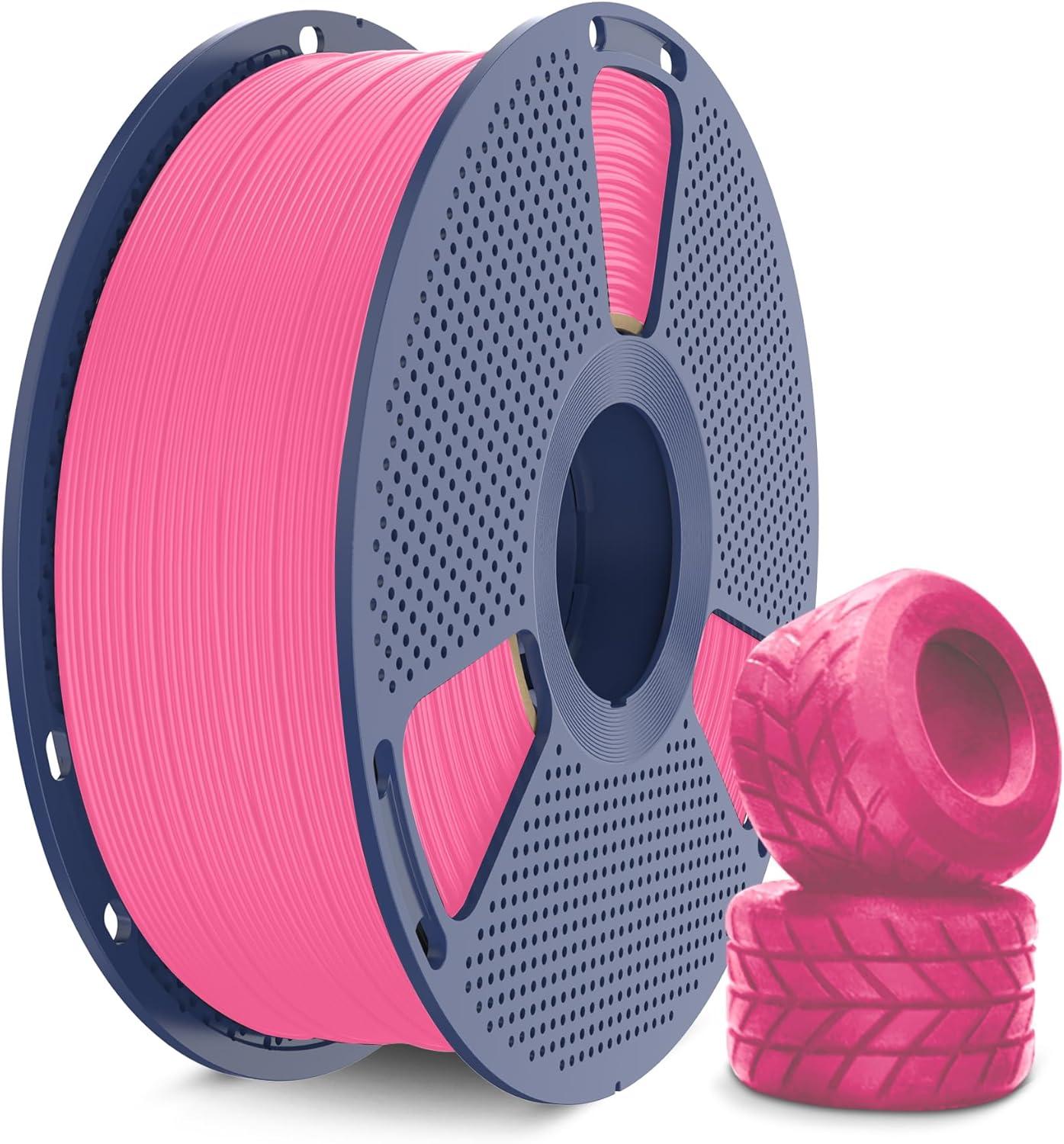 imageSUNLU TPU 3D Printer Filament 175mm High Speed 90A TPU Filament 1KG Flexible 3D Filament for Fast Printing Dimensional Accuracy  003mm Suitable for Most FDM 3D Printers Black1kg Tpu Pink