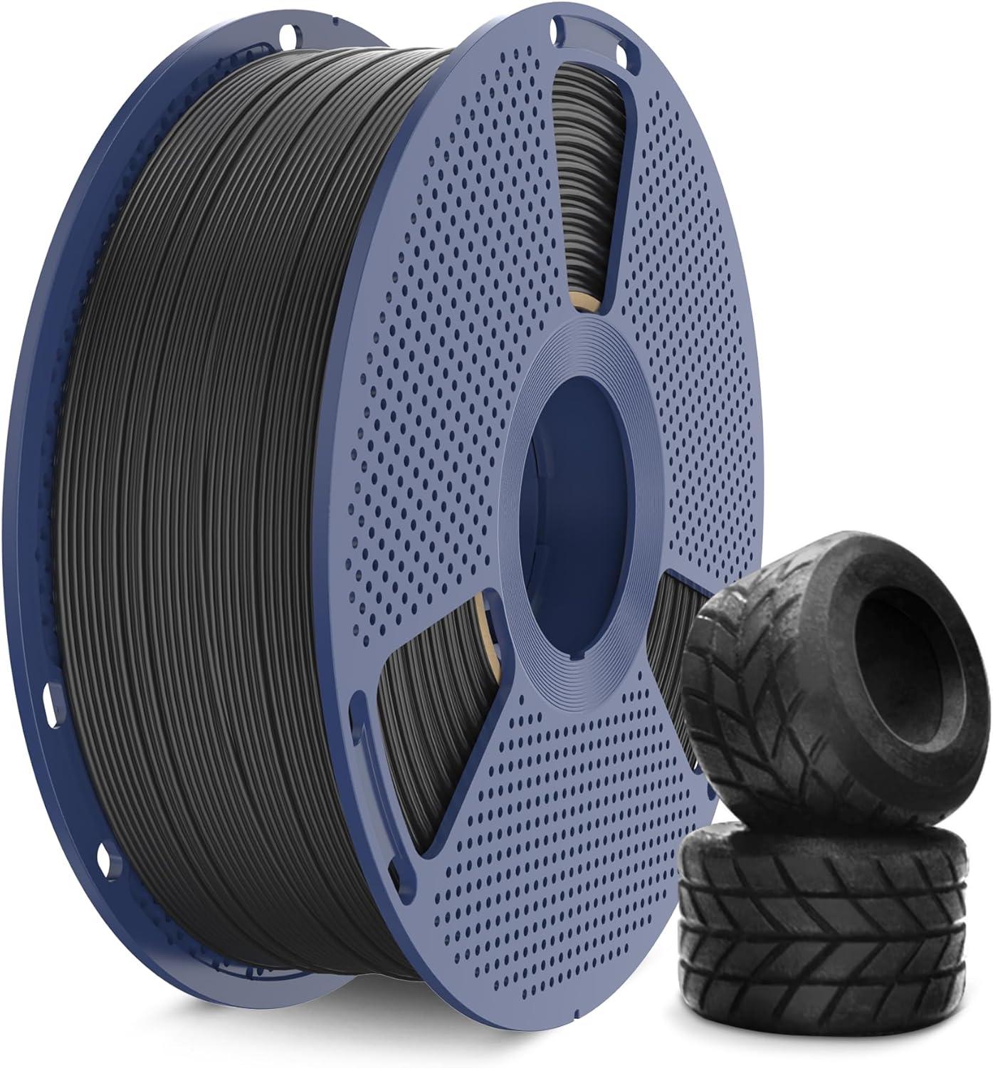 imageSUNLU TPU 3D Printer Filament 175mm High Speed 90A TPU Filament 1KG Flexible 3D Filament for Fast Printing Dimensional Accuracy  003mm Suitable for Most FDM 3D Printers Black1000g Tpu Black