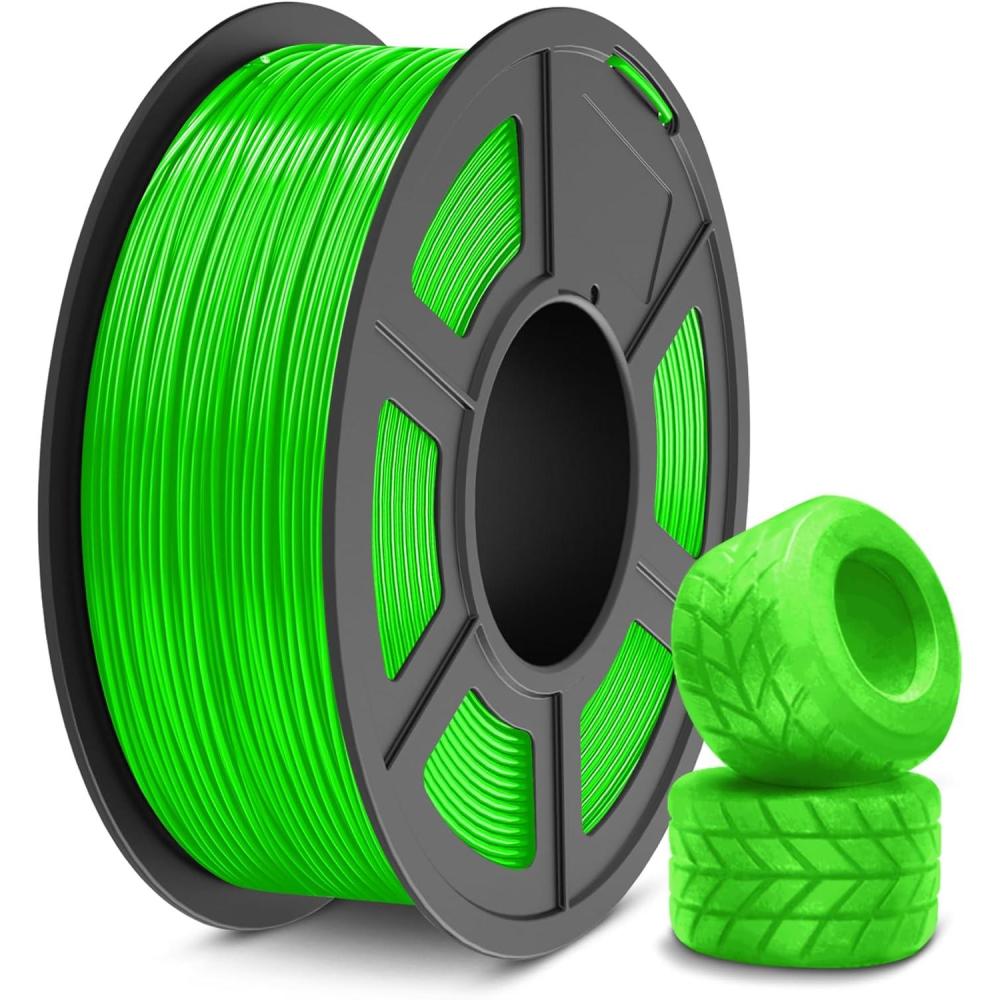 imageSUNLU TPU 3D Printer Filament 175mm High Speed 90A TPU Filament 1KG Flexible 3D Filament for Fast Printing Dimensional Accuracy  003mm Suitable for Most FDM 3D Printers Black1kg Tpu Green