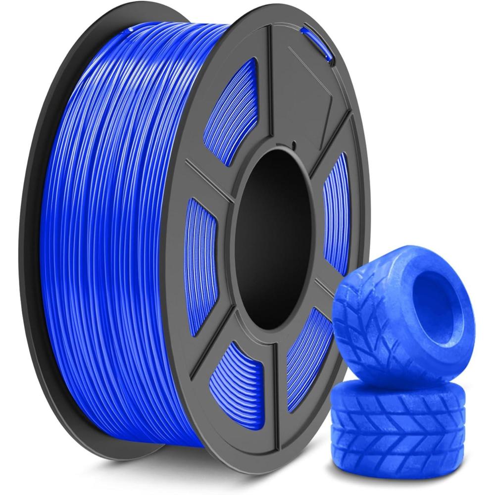 imageSUNLU TPU 3D Printer Filament 175mm High Speed 90A TPU Filament 1KG Flexible 3D Filament for Fast Printing Dimensional Accuracy  003mm Suitable for Most FDM 3D Printers Black1kg Tpu Blue