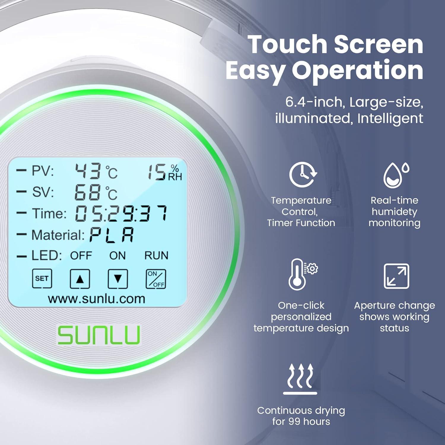imageSUNLU Official 3D Printer Filament Dryer S2 Temperature up to 70C Builtin Circulation Fan Dryer Box S2 for PLA Nylon PA ABS PETG Filament 175285300mm WhiteWhite