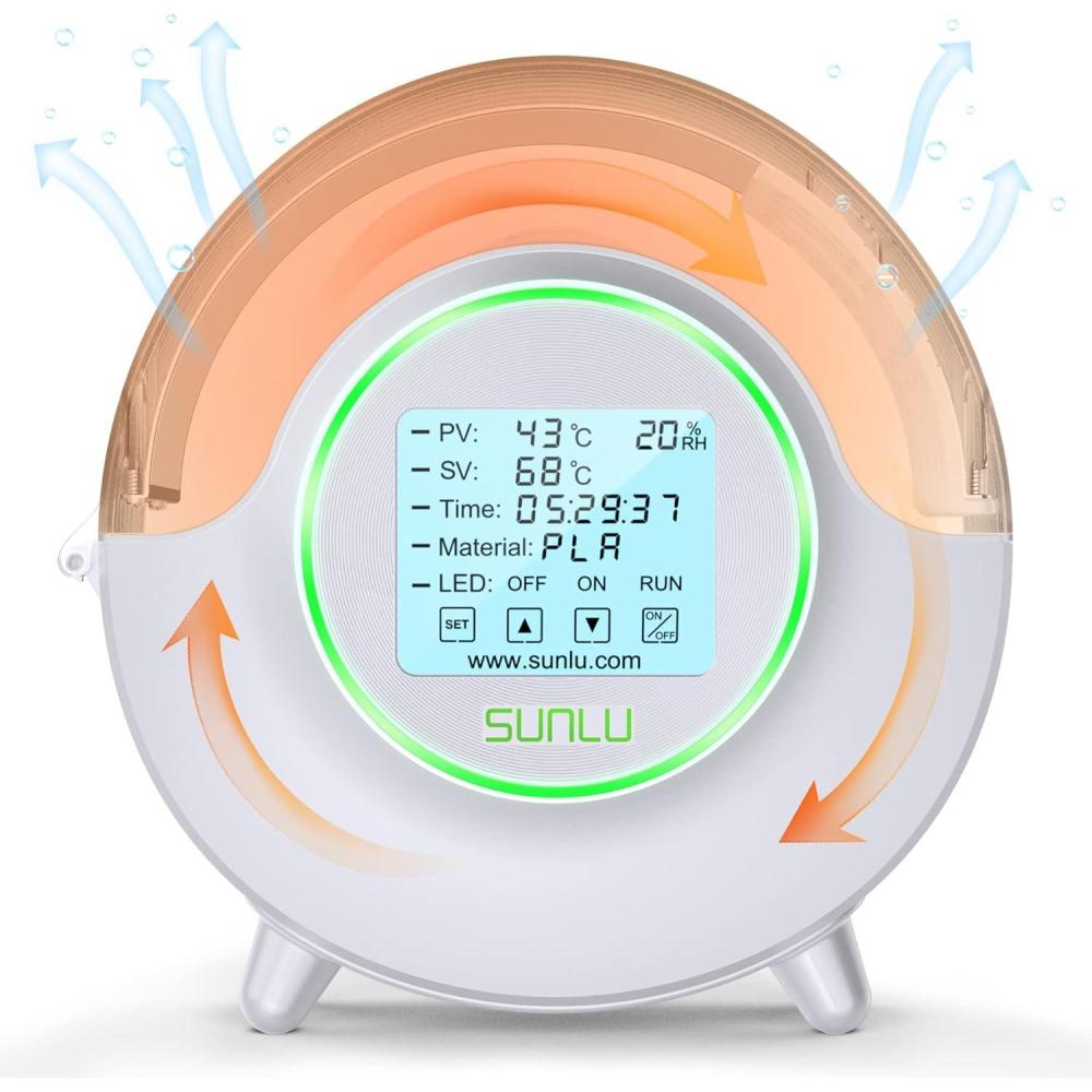 imageSUNLU Official 3D Printer Filament Dryer S2 Temperature up to 70C Builtin Circulation Fan Dryer Box S2 for PLA Nylon PA ABS PETG Filament 175285300mm WhiteWhite