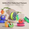 imageSUNLU PLA Matte Filament 16 Color Bundle Multicolor PLA 3D Printer Filament 175mm Mini Spool Matte Finish Individually Vacuum Packed 16 Pack1kg Pla Matte Dual Blue Red