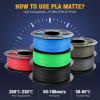 imageSUNLU PLA Matte Filament 16 Color Bundle Multicolor PLA 3D Printer Filament 175mm Mini Spool Matte Finish Individually Vacuum Packed 16 PackLarge Spool Pla Matte Black