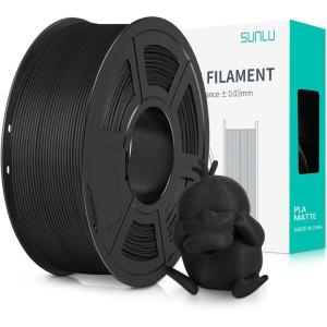 imageSUNLU PLA Matte Filament 16 Color Bundle Multicolor PLA 3D Printer Filament 175mm Mini Spool Matte Finish Individually Vacuum Packed 16 Pack1000g Pla Black