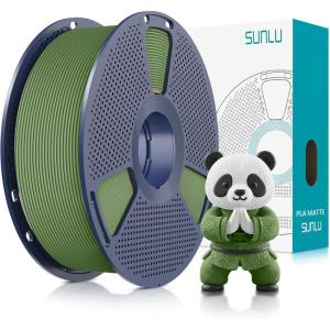 imageSUNLU PLA Matte Filament 16 Color Bundle Multicolor PLA 3D Printer Filament 175mm Mini Spool Matte Finish Individually Vacuum Packed 16 Pack1000gpla Olive Green