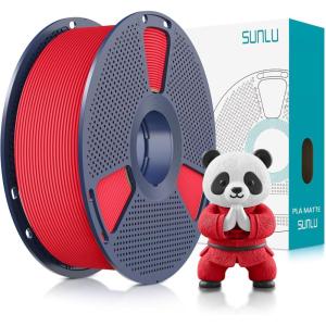 imageSUNLU PLA Matte Filament 16 Color Bundle Multicolor PLA 3D Printer Filament 175mm Mini Spool Matte Finish Individually Vacuum Packed 16 Pack1000gpla Red