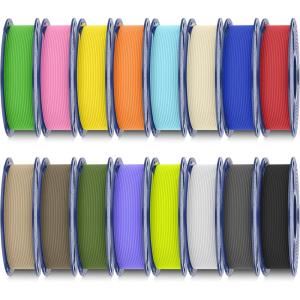 imageSUNLU PLA Matte Filament 16 Color Bundle Multicolor PLA 3D Printer Filament 175mm Mini Spool Matte Finish Individually Vacuum Packed 16 Pack16 Color Bundle