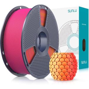 imageSUNLU PLA Matte Filament 16 Color Bundle Multicolor PLA 3D Printer Filament 175mm Mini Spool Matte Finish Individually Vacuum Packed 16 Pack1kg Pla Matte Dual Orange Red