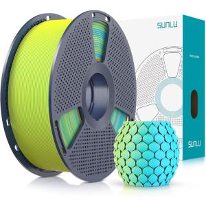 imageSUNLU PLA Matte Filament 16 Color Bundle Multicolor PLA 3D Printer Filament 175mm Mini Spool Matte Finish Individually Vacuum Packed 16 Pack1kg Pla Matte Dual Yellow Cyan