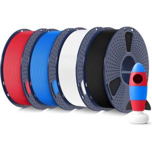 imageSUNLU PLA Matte Filament 16 Color Bundle Multicolor PLA 3D Printer Filament 175mm Mini Spool Matte Finish Individually Vacuum Packed 16 Pack4kg Pla Blackwhitebluered