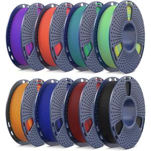 imageSUNLU PLA Matte Filament 16 Color Bundle Multicolor PLA 3D Printer Filament 175mm Mini Spool Matte Finish Individually Vacuum Packed 16 Pack8 Colors Pla Matte Dual