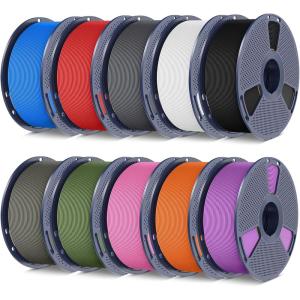 imageSUNLU PLA Matte Filament 16 Color Bundle Multicolor PLA 3D Printer Filament 175mm Mini Spool Matte Finish Individually Vacuum Packed 16 PackBlackwhitegreyolive Greenredbluepinkorangepurpleclay