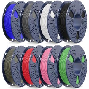 imageSUNLU PLA Matte Filament 16 Color Bundle Multicolor PLA 3D Printer Filament 175mm Mini Spool Matte Finish Individually Vacuum Packed 16 PackBlackwhitegreyclaygreenpinkklein Bluered