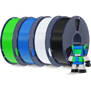 imageSUNLU High Speed PLA Filament 175mm 3kg66lbs Large Spool PLA Filament for Big Project High Flow Speedy 3D Printer PLA Filament Fast Printing Dimensional Accuracy  002mm 3KG1 Pack RedBlackwhitebluegreen